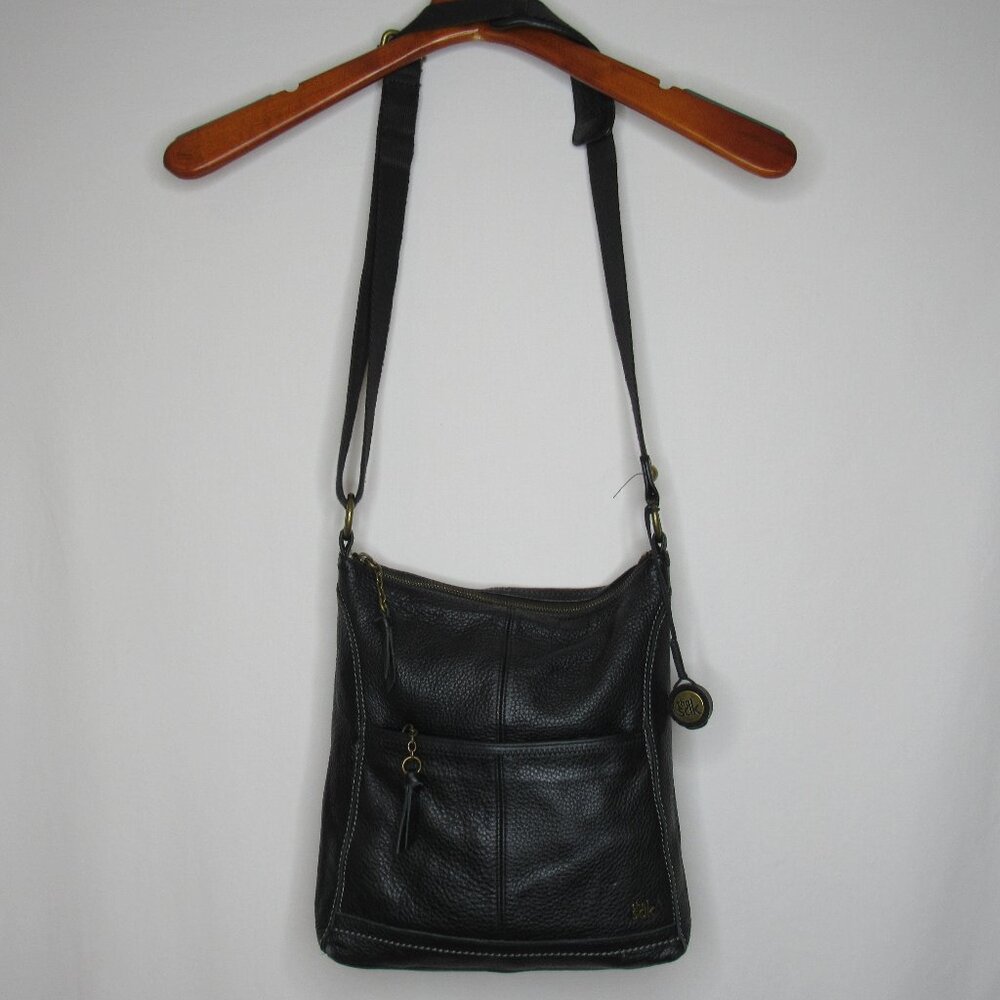 The Sak Black Pebbled Leather Crossbody Bag Purse - Picture 2 of 7